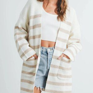 NWT Soft Striped Cardigan Sweater